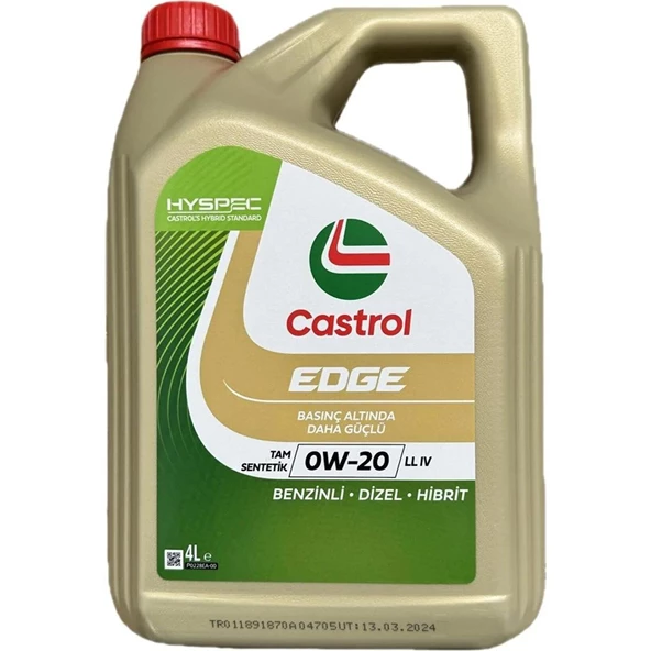 Castrol Edge 0W-20 LL IV 4 lt Motor Yağı - 2024