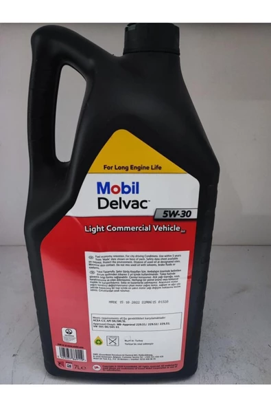 Mobil Delvac Lcv M Dpf (PARTİKÜLLÜ) 5w-30 Motor Yağı 7 Litre - 2023 - Resim 3