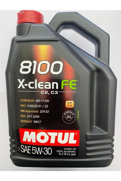 Motul 8100 X-clean FE 5W-30 C2,C3 RN17 ,PSA B71 2290 Motor Yağı 5L – 2024