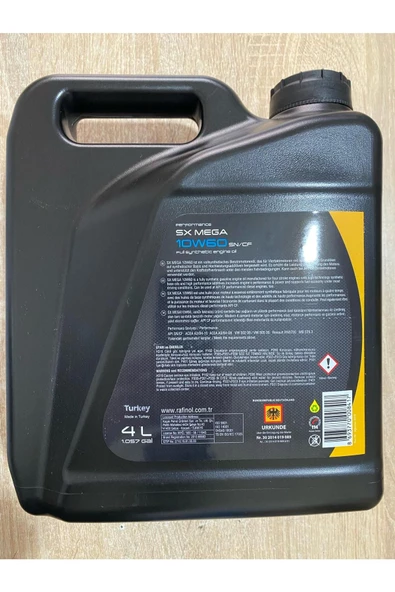 Rafinol SX Mega 10W-60 SN/CF Motor yağı 4L - 2023 - Resim 2
