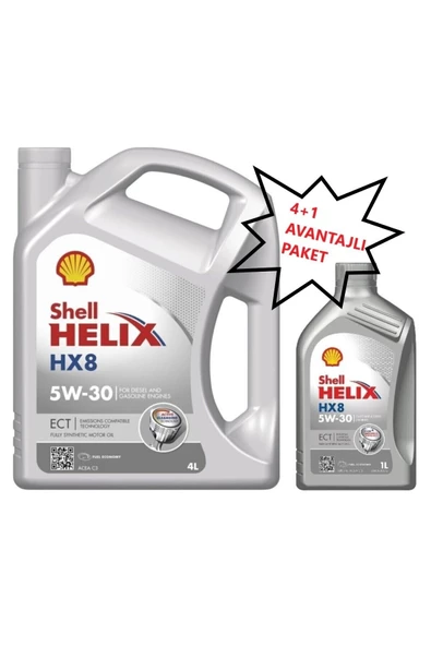 SHELL Helix Hx8 Ect 5w30 C3 Dpf Partiküllü Motor Yağı 4+1=5 Litre – 2023 - 2