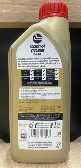 CASTROL Edge Sıvı Titanyum Teknolojisi 5W-40 (1L) Tam Sentetik  2025 - Resim 4