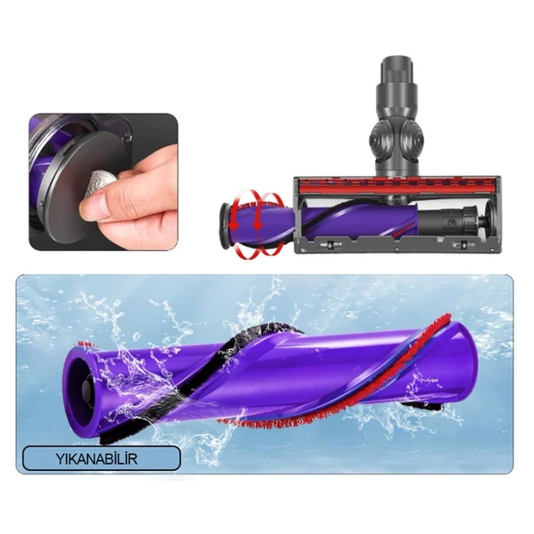 Dyson V7 V8 V10 V11 V15 ile Uyumlu Turbo Başlığı - 3