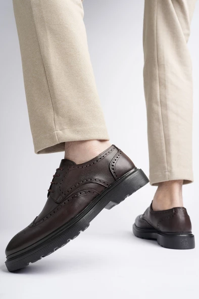 Muggo ANDRE Garantili Klasik Hakiki Deri Bağcıklı Ortopedik Erkek Casual Ayakkabı - 7