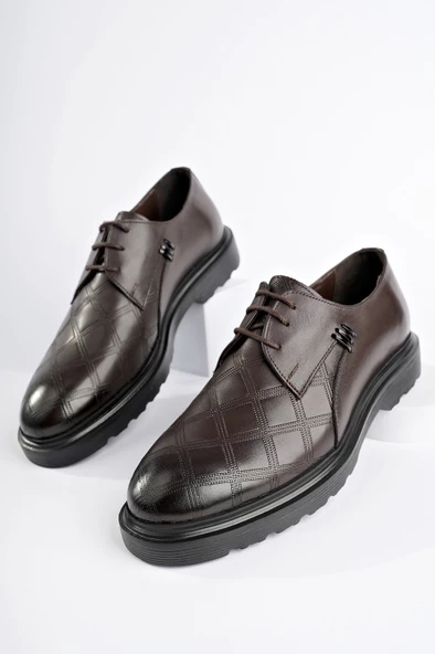 Muggo RODİLLA Garantili  Klasik Hakiki Deri Bağcıklı Ortopedik Erkek Casual Ayakkabı - 2