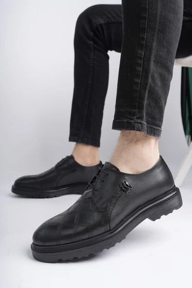 Muggo RODİLLA Garantili  Klasik Hakiki Deri Bağcıklı Ortopedik Erkek Casual Ayakkabı - 12