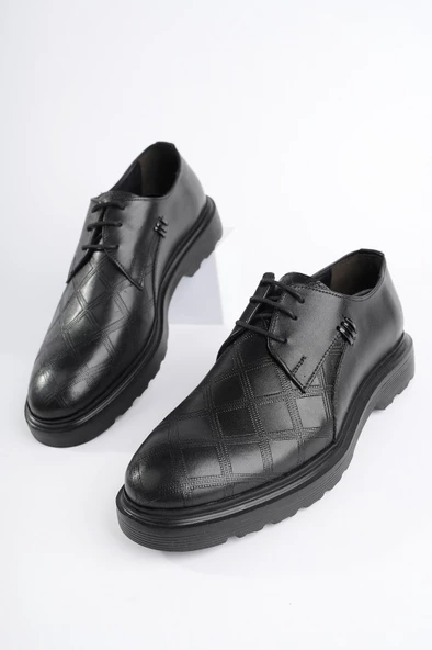 Muggo RODİLLA Garantili  Klasik Hakiki Deri Bağcıklı Ortopedik Erkek Casual Ayakkabı - 9