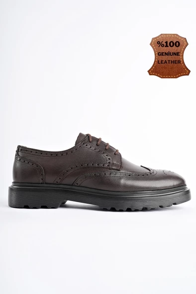 Muggo ANDRE Garantili Klasik Hakiki Deri Bağcıklı Ortopedik Erkek Casual Ayakkabı