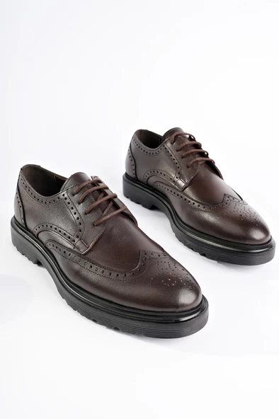 Muggo ANDRE Garantili Klasik Hakiki Deri Bağcıklı Ortopedik Erkek Casual Ayakkabı - 2