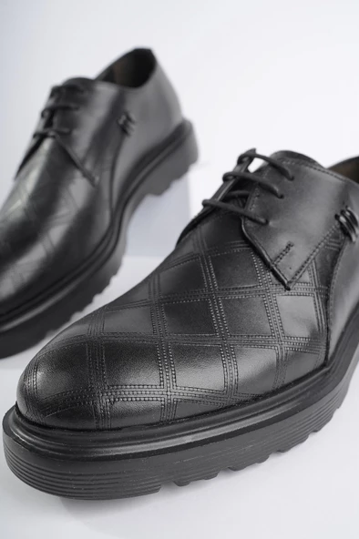 Muggo RODİLLA Garantili  Klasik Hakiki Deri Bağcıklı Ortopedik Erkek Casual Ayakkabı - 10