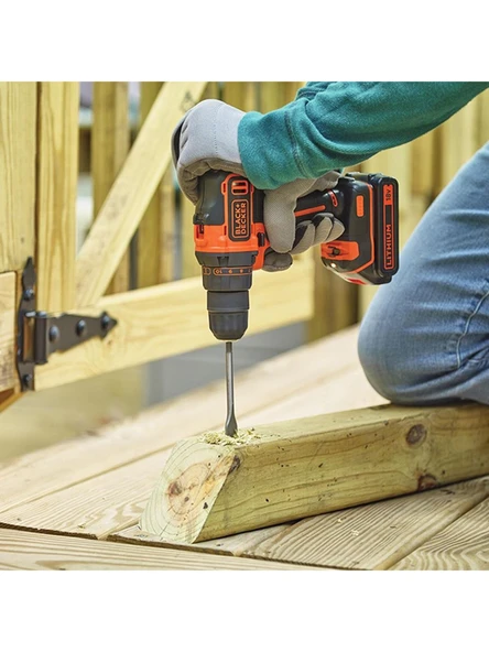 Black&Decker BDCHD18KB 18V Li-ion Çift Akülü Darbeli Matkap Siyah - 4