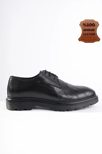 Muggo RODİLLA Garantili  Klasik Hakiki Deri Bağcıklı Ortopedik Erkek Casual Ayakkabı - 8