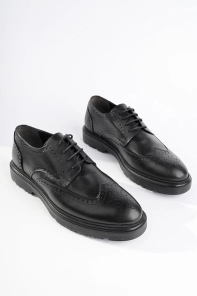 Muggo ANDRE Garantili Klasik Hakiki Deri Bağcıklı Ortopedik Erkek Casual Ayakkabı - 10