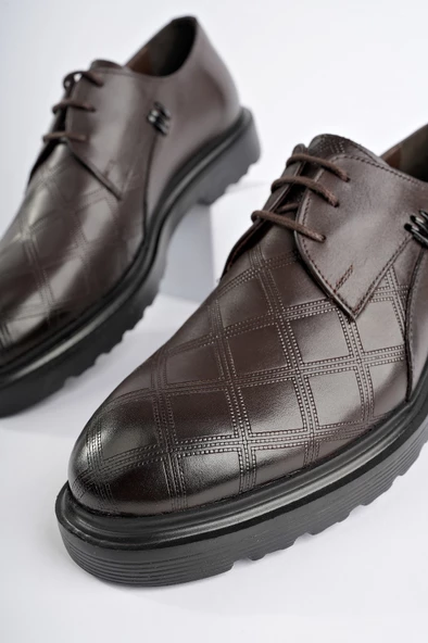 Muggo RODİLLA Garantili  Klasik Hakiki Deri Bağcıklı Ortopedik Erkek Casual Ayakkabı - 3