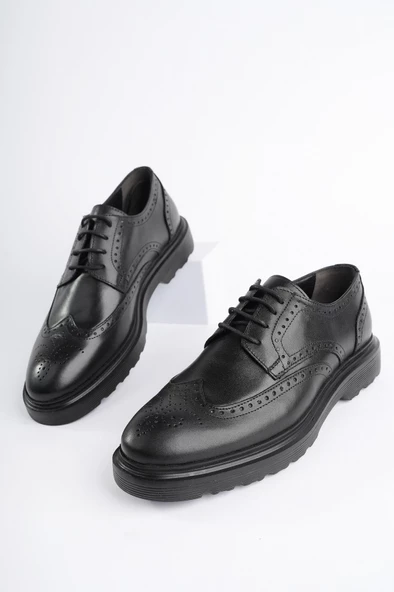 Muggo ANDRE Garantili Klasik Hakiki Deri Bağcıklı Ortopedik Erkek Casual Ayakkabı - 11