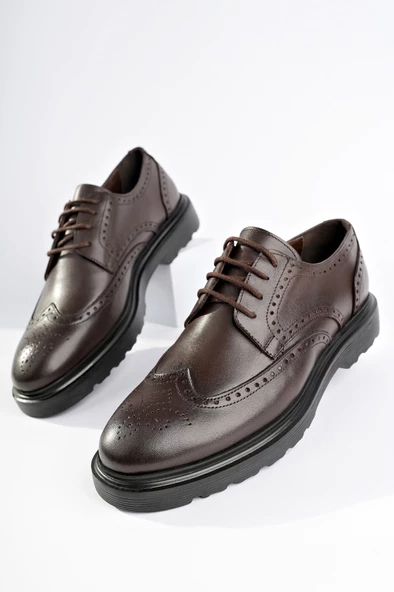 Muggo ANDRE Garantili Klasik Hakiki Deri Bağcıklı Ortopedik Erkek Casual Ayakkabı - 3