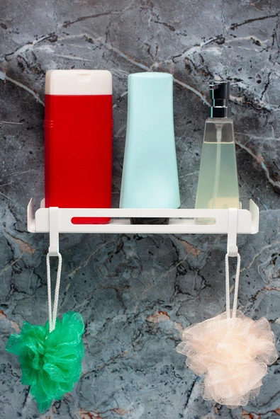 Metal Banyo Düzenleyici Organizer Şampuan Rafı Beyaz - 4