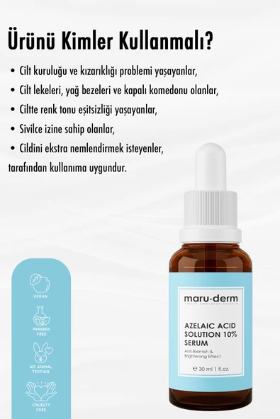 Maru.Derm Maruderm Azelaik Asit Solüsyon %10 Aydınlatıcı Leke Karşıtı Cilt Bakım Serumu 30 ML - 3