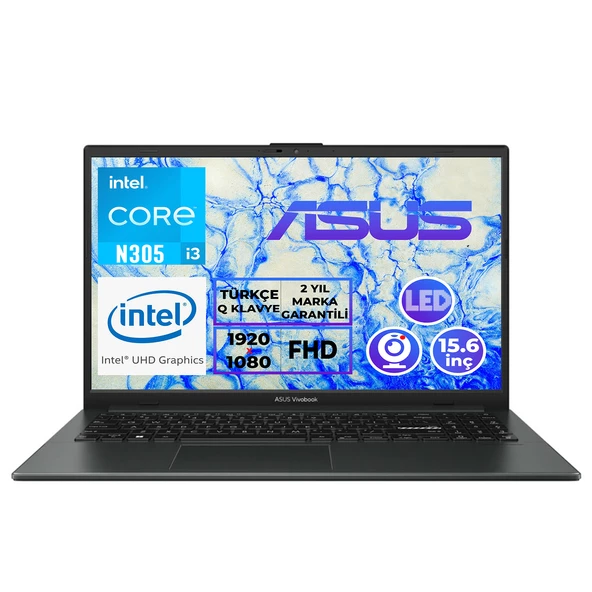 ASUS VivoBook Go 15 i3-N305 8GB 128GB SSD 15.6" FHD W11P Laptop E1504GA-NJ276 006