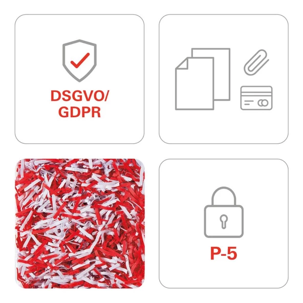 HSM SECURIO B24 Evrak İmha Makinesi / Kağıt Kırpma Makinesi - Parçacık kesim 1,9x15mm- 34lt - 5