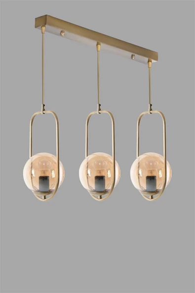 Lumexx AHUU 3 LÜ SIRALI BAL CAMLI AVİZE - Resim 3