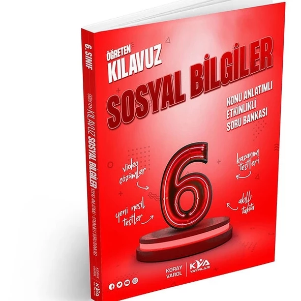 KORAY VAROL YAYINLARI 6.SINIF SOSYAL BİLGİLER ÖĞRETEN KLAVUZ KONU ANLATIMLI ETKİNLİKLİ SORU BANKASI ürün görseli