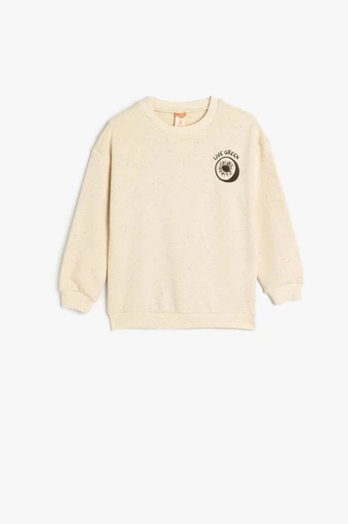 Koton Erkek Bebek Nakış Detaylı Uzun Kollu Bisiklet Yaka Pamuklu Sweatshirt