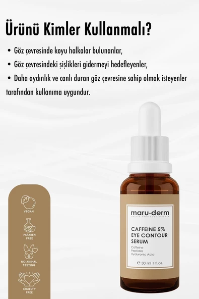 Maru.Derm Maruderm Caffeine %5 + Peptides + Hyalüronik Asit Göz Çevresi Serumu 30 ml - 3