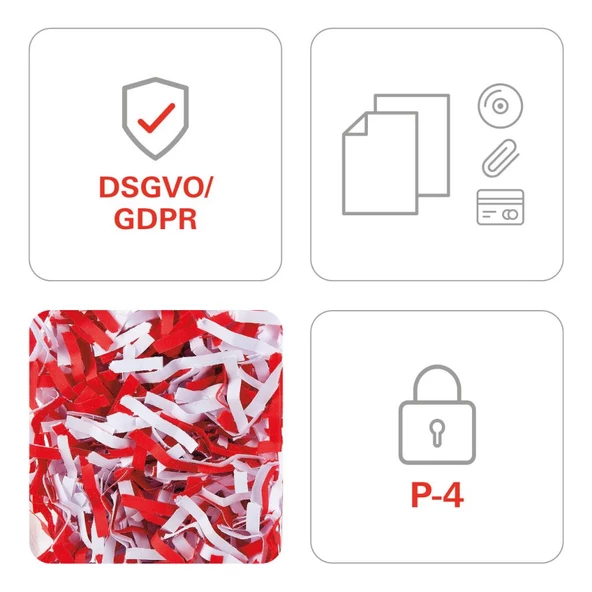 HSM SECURIO B24 - Çapraz/konfeti kesim 4,5x30mm Evrak İmha Makinesi / Kağıt Kırpma Makinesi - CD İmha Makinesi - 35lt - 6