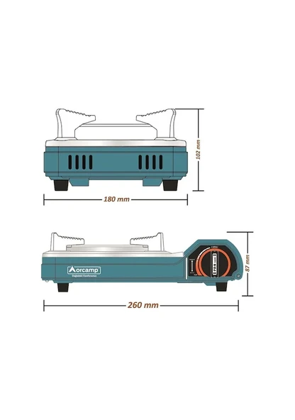 Orcamp Seramik Tekli Portatif Kamp Ocak Gaz Stop Emniyetli Mavi - 5