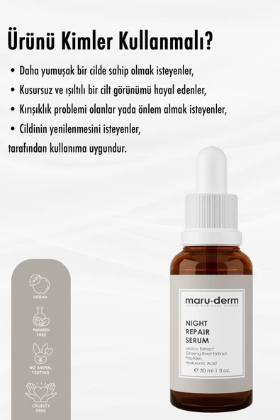 Maru.Derm Maruderm Night Repair Gece Onarıcı Cilt Bakım Serumu 30 Ml - 2