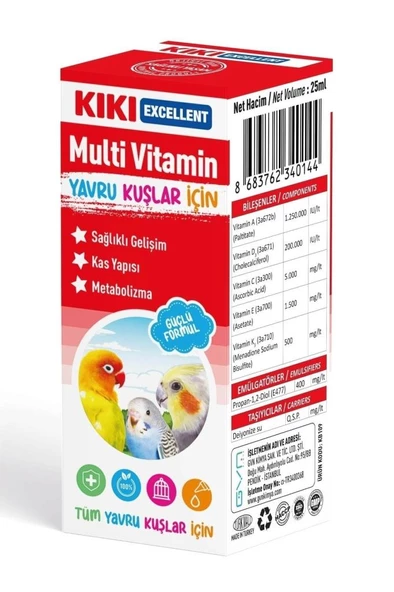 KIKI Kuş Multi Vitamin 25ml Skt: 08/2025