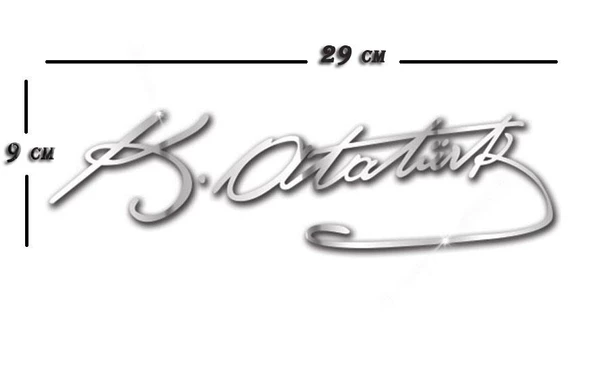 Metal Yazı 29x9cm Atatürk İmza