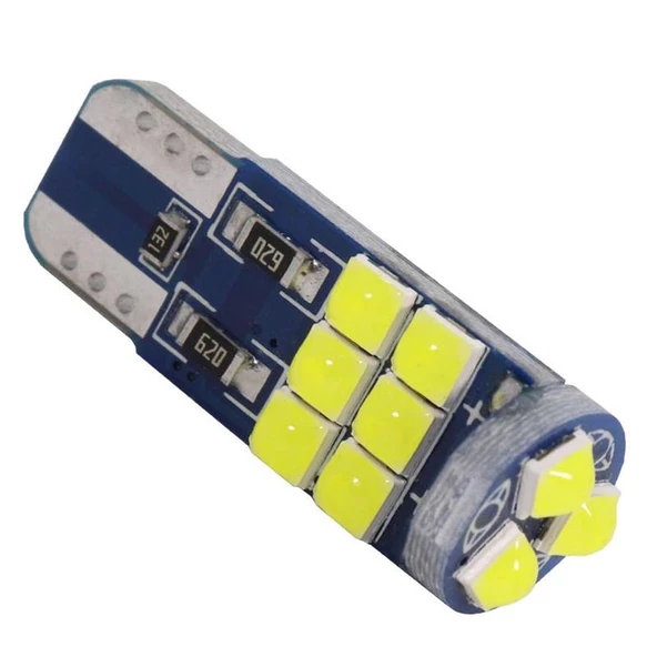 Dekoratif led ampul T10-18SMD 3030CANBUS 12V çift beyaz/ LAAM867 - 3