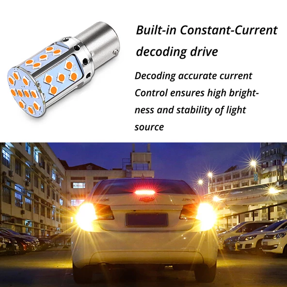 1156 Dekoratif led ampul tek duy canbuslı turuncu 12v / LAAM945-1 - 2