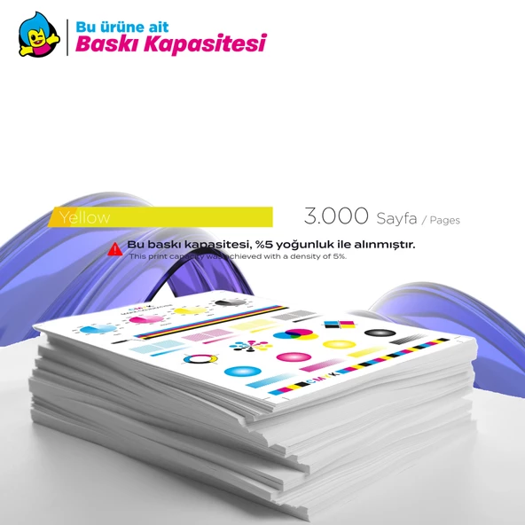 Epson T11C4 - C13T11C440 Muadil Kartuş Sarı / WF-C5390 / WF-C5890 - 6