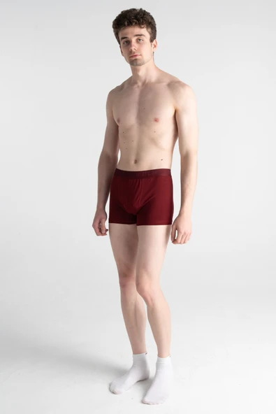 Mercan Erkek Çok Renkli 3'lü Likralı Pamuklu Boxer (GRİ BORDO PERFECTION) - 4
