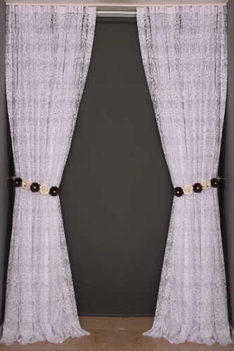 ŞAL MODEL BEYAZ RENK TEK KANAT Hazır dikilmiş Pileli Fon Perde 300*260 cm - Resim 8