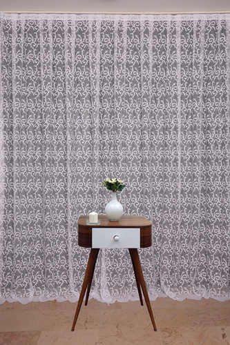 ŞAL MODEL BEYAZ RENK TEK KANAT Hazır dikilmiş Pileli Fon Perde 300*260 cm ürün görseli