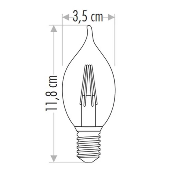 Cata 4W LED Filament Kıvrık Buji Ampul Günışığı E14 CT-4062G - 4