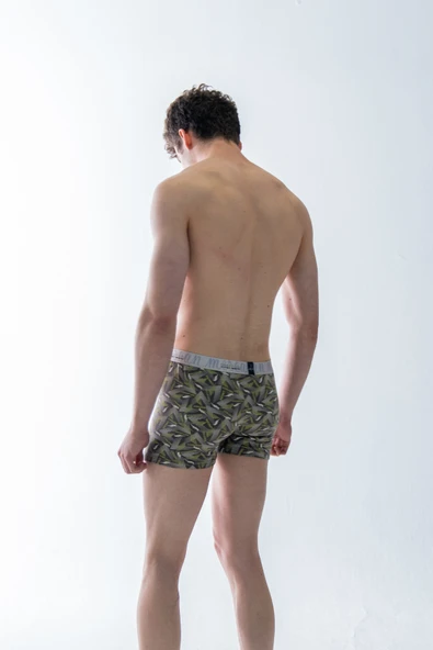 Mercan Erkek Çok Renkli 3'lü Likralı Pamuklu Boxer (GRİ BORDO PERFECTION) - 3