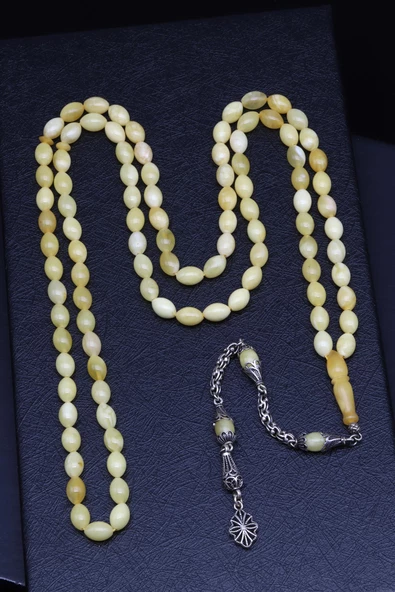 Kehribar 99'lu Tesbih 6 x 8 mm Arpa Kesim