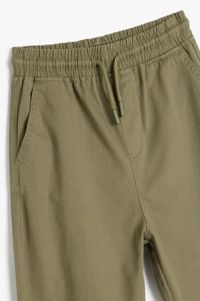 Koton Erkek Çocuk Beli Bağlamalı Cep Detaylı Pamuklu Jogger Pantolon - 3