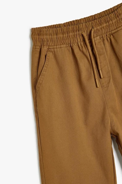 Koton Erkek Çocuk Beli Bağlamalı Cep Detaylı Pamuklu Jogger Pantolon - 3