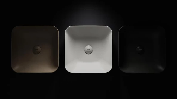Creavit Ultra Kare Çanak Lavabo Beyaz 40cm - 3