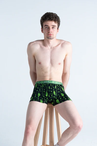 Mercan Erkek Çok Renkli 3'lü Likralı Pamuklu Boxer (GRİ BORDO MR. PICKLE) - 2