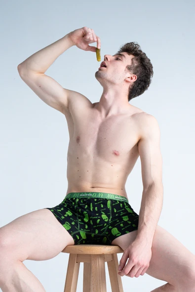 Mercan Erkek Çok Renkli 3'lü Likralı Pamuklu Boxer (BEYAZ SİYAH MR. PICKLE) - Resim 2