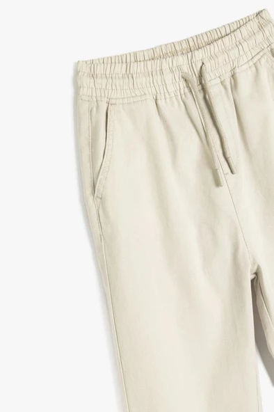 Koton Erkek Çocuk Beli Bağlamalı Cep Detaylı Pamuklu Jogger Pantolon - 3