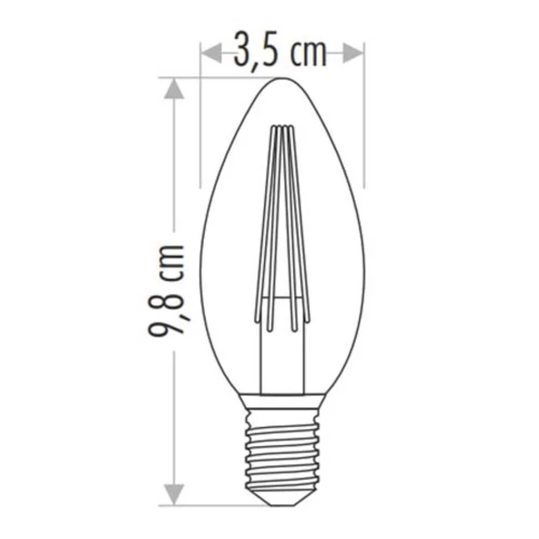 Cata 4W LED Filament Buji Ampul Günışığı E14 CT-4066G - 2