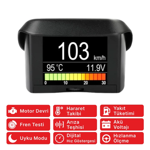 ANCEL A202 Dijital Araç Bilgisayarı ve OBD2 Göstergesi - Resim 4